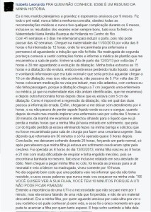 depoimento de parto mal sucedido isabella sobre o hospital maternidade maria amelia buarque de holanda completo